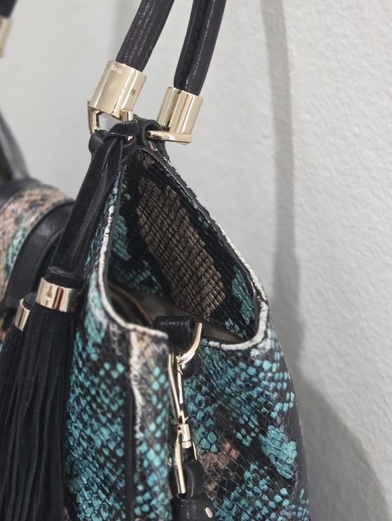 Brahmin Celia Bird of Paradise Frontera Snake Embossed Leather Satchel & Wallet - Picture 4 of 16